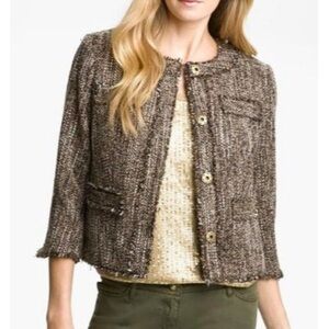 Michael Kors Women's Brown Tweed Blazer Jacket Suit Career 4.  768